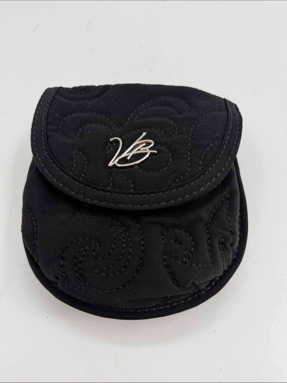 Vera Bradley Classic Microfiber Wallet /Purse W/Belt Loop & Detachable Strap Blk